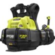 RYOBI RY404170 40V HP Brushless Whisper Series 165 MPH 730 CFM Cordless Battery Backpack Blower with (2) 6.0 Ah Batteries and Charger