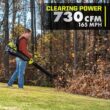 RYOBI RY404170 40V HP Brushless Whisper Series 165 MPH 730 CFM Cordless Battery Backpack Blower with (2) 6.0 Ah Batteries and Charger