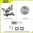 RYOBI TSS702 10 Amp Corded 7-1/4 in. Compound Sliding Miter Saw