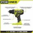 RYOBI PCL1600K2-P553 ONE+ 18V Cordless 6-Tool Combo Kit with 1.5 Ah and 4.0 Ah Batteries, Charger, and Miter Saw