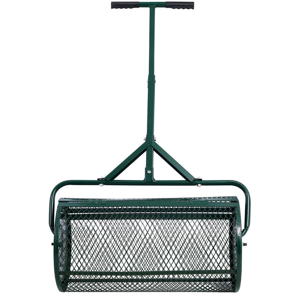 Tidoin GH-YDW4-057 24 in. Green Steel Handheld Peat Moss Spreader Compost Spreader Metal Mesh with T Shaped Handle Tidoin GH-YDW4-057 24 in. Green Steel Handheld Peat Moss Spreader Compost Spreader Metal Mesh with T Shaped Handle - Image 4