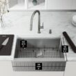 VIGO 1004816567 Oxford 30" Single Bowl Workstation Undermount Stainless Steel Farmhouse Sink with Ledge and Accessories