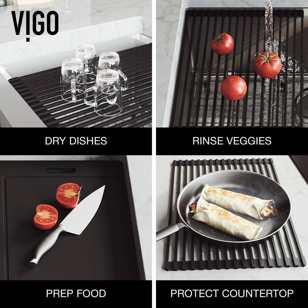VIGO 1004812066 Oxford 36" Double Bowl Workstation Undermount Stainless Steel Farmhouse Sink with Ledge and Accessories VIGO 1004812066 Oxford 36" Double Bowl Workstation Undermount Stainless Steel Farmhouse Sink with Ledge and Accessories - Image 8
