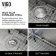 VIGO 1004812066 Oxford 36" Double Bowl Workstation Undermount Stainless Steel Farmhouse Sink with Ledge and Accessories VIGO 1004812066 Oxford 36" Double Bowl Workstation Undermount Stainless Steel Farmhouse Sink with Ledge and Accessories