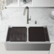 VIGO 1004812066 Oxford 36" Double Bowl Workstation Undermount Stainless Steel Farmhouse Sink with Ledge and Accessories VIGO 1004812066 Oxford 36" Double Bowl Workstation Undermount Stainless Steel Farmhouse Sink with Ledge and Accessories