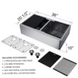 VIGO 1004812066 Oxford 36" Double Bowl Workstation Undermount Stainless Steel Farmhouse Sink with Ledge and Accessories VIGO 1004812066 Oxford 36" Double Bowl Workstation Undermount Stainless Steel Farmhouse Sink with Ledge and Accessories