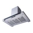 Winflo 1003241343 36 in. Convertible Island Mount Range Hood in Stainless Steel and Glass with Baffle Filters and Carbon Filters