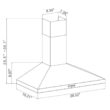 Winflo 1002707494 30 in. Convertible Wall Mount Range Hood in Stainless Steel with Mesh Filters and Push Button Control