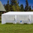 SUGIFT 10'x30' Outdoor Canopy Party Wedding Tent White Gazebo with 5 Side Walls
