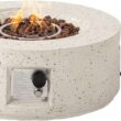 COSIEST Outdoor 28-inch Round Propane Fire Pit Table, 40,000 BTU Concrete Fire Pit