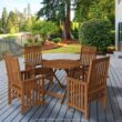 Furinno Tioman Outdoor Hardwood Sunlight Folding Table with Umbrella Hole Furinno Tioman Outdoor Hardwood Sunlight Folding Table with Umbrella Hole