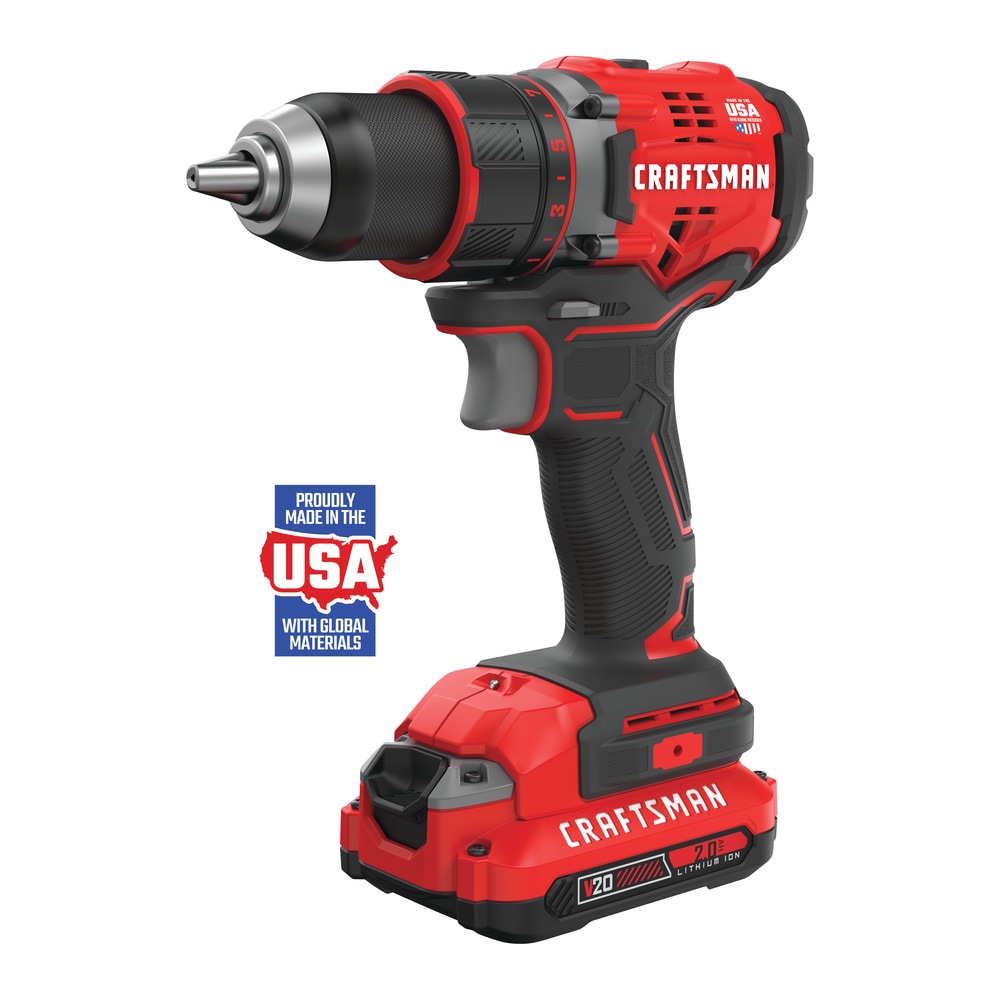 CRAFTSMAN V20 20-volt 1/2-in Brushless Cordless Drill(2 Li-ion Batteries Included and Charger Included) CRAFTSMAN V20 20-volt 1/2-in Brushless Cordless Drill(2 Li-ion Batteries Included and Charger Included)