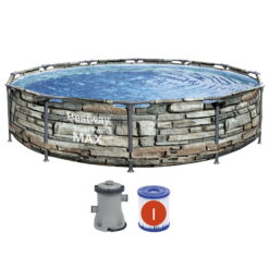Bestway 12' x 30" Steel Pro Max Round Above Ground Swimming Pool w/ Pump