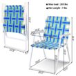 Costway 6pcs Folding Beach Chair Camping Lawn Webbing Chair Lightweight 1 Position Blue