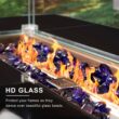 Homall Patio 43 Inch Propane Gas Fire Table 50000 BTU Outdoor Wicker Fire Tables with Glass Beads and PVC Waterproof Cover