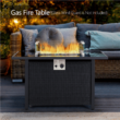 Easyfashion 43" Outdoor Gas Fire Pit 50,000 BTU with Tempered Glass Tabletop, Black