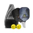 JOOLA Essentials Pickleball Set- 2 Paddles, 2 Balls, Sling Bag, 2.2 lbs., black and blue