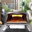 PIZZELLO Outdoor Pizza Oven 12" Propane & Wood Fired Dual Fuel with Gas Burner, Wood Tray, Pizza Stone, Pizza Peel, Carry Bag, Thermometer - Black