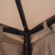 Outsunny 10’ x 10’ Steel Fabric 2.95m /9.7' Outdoor Patio Gazebo Pavilion Canopy Tent Steel 2-tier Roof - Taupe