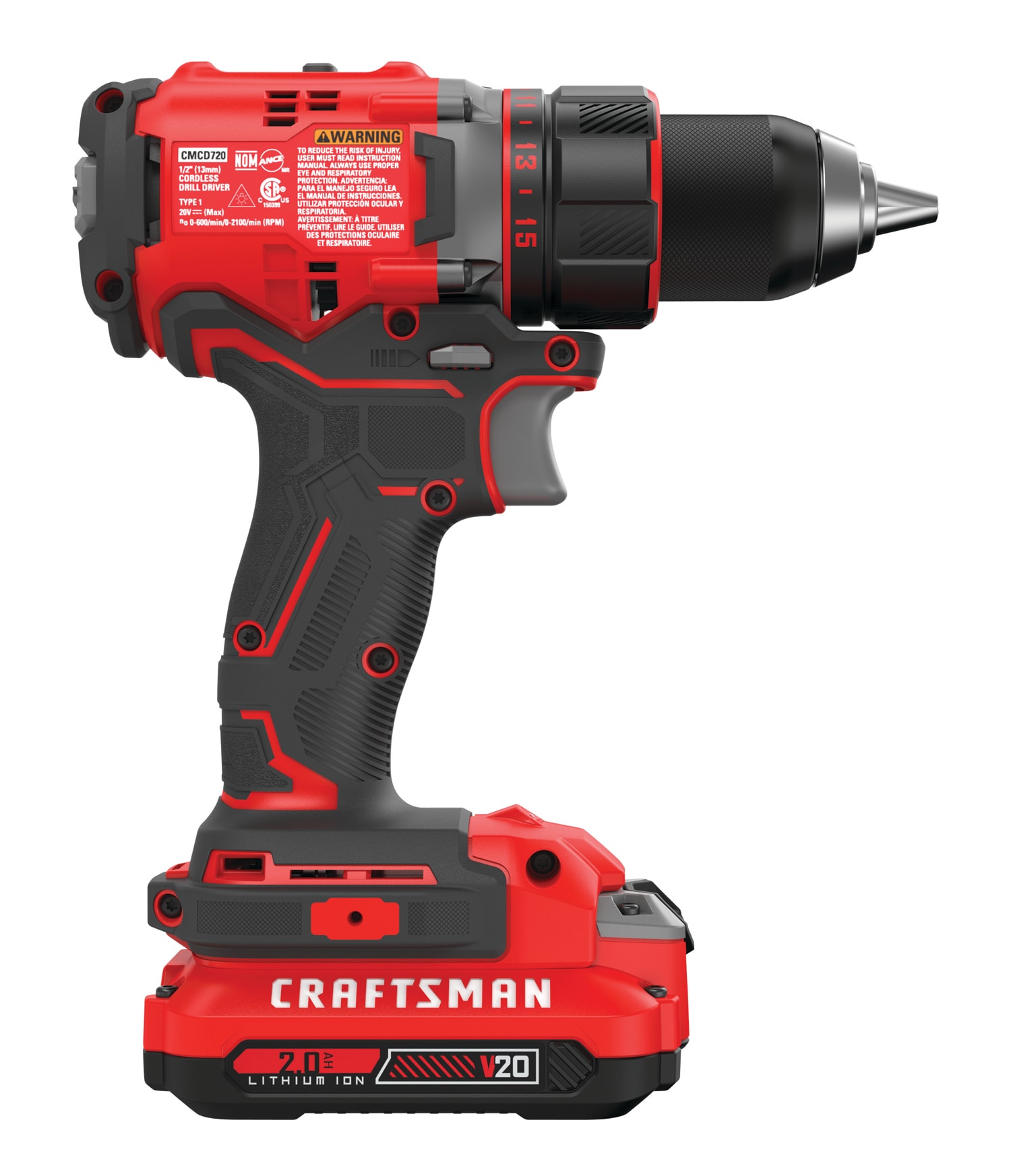 CRAFTSMAN V20 20-volt 1/2-in Brushless Cordless Drill(2 Li-ion Batteries Included and Charger Included) CRAFTSMAN V20 20-volt 1/2-in Brushless Cordless Drill(2 Li-ion Batteries Included and Charger Included) - Image 13