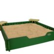 SandLock 59-in x 59-in Green Square Plastic Sandbox
