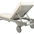 Safavieh Newport Ash Gray Wood Frame Stationary Chaise Lounge Chair(s) with Off-white Cushioned Seat
