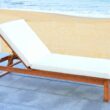 Safavieh Solano Woven Natural Wood Frame Stationary Chaise Lounge Chair(s) with Off-white Woven Seat