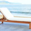 Safavieh Solano Woven Natural Wood Frame Stationary Chaise Lounge Chair(s) with Off-white Woven Seat