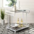 Safavieh Gray Composite Base with Mdf Top Rolling Kitchen Cart (32-in x 21-in x 32-in)