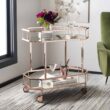 Safavieh Red Metal Base with Mirror Top Rolling Kitchen Cart (29.6-in x 16.5-in x 29.8-in)