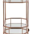Safavieh Red Metal Base with Mirror Top Rolling Kitchen Cart (29.6-in x 16.5-in x 29.8-in)