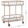 Safavieh Red Metal Base with Mirror Top Rolling Kitchen Cart (29.6-in x 16.5-in x 29.8-in)