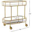 Safavieh Gold Metal Base with Glass Top Rolling Kitchen Cart (29.6-in x 16.5-in x 29.8-in)