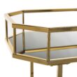 Safavieh Gold Metal Base with Glass Top Rolling Kitchen Cart (29.6-in x 16.5-in x 29.8-in)
