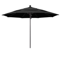 California Umbrella 11-ft Black No-tilt Market Patio Umbrella