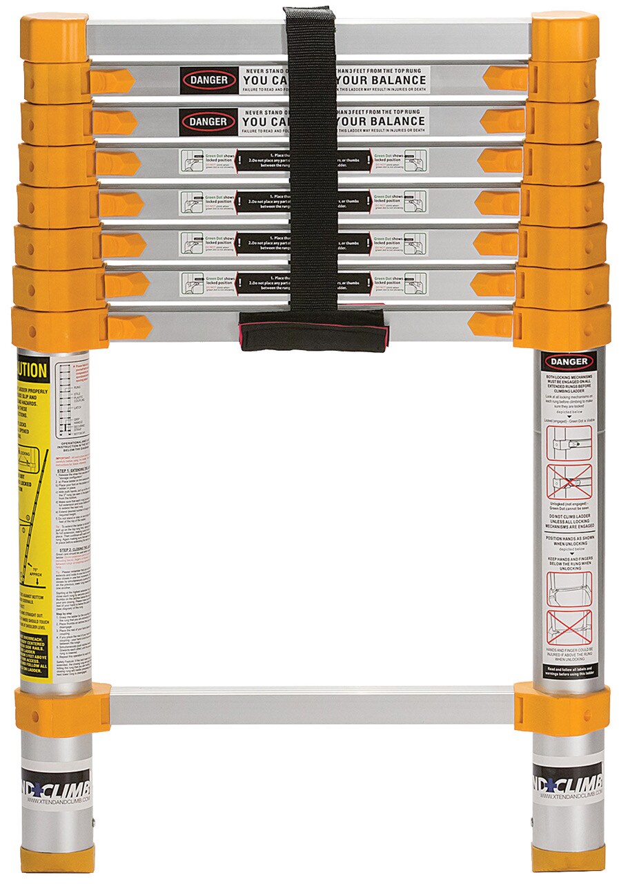 Xtend+Climb Home Aluminum 8.5-ft Type 1- 250-lb Capacity Telescoping Extension Ladder Xtend+Climb Home Aluminum 8.5-ft Type 1- 250-lb Capacity Telescoping Extension Ladder - Image 3