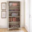Bush Furniture Salinas 31.5-in W x 62.95-in H Wood Composite Antique White Freestanding Utility Storage Cabinet