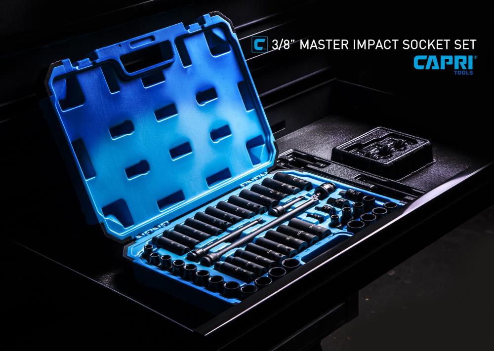 Capri Tools 48-Piece Standard (SAE) and Metric Combination 3/8-in Drive Set 6-Point Impact Socket Set Capri Tools 48-Piece Standard (SAE) and Metric Combination 3/8-in Drive Set 6-Point Impact Socket Set - Image 7