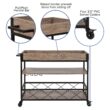 Flash Furniture Brown Metal Base with Wood Laminate Top Rolling Kitchen Cart (42.5-in x 16-in x 31-in)