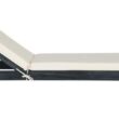 Safavieh Del Mar Dark Slate Gray Wood Frame Stationary Chaise Lounge Chair(s) with Off-white Cushioned Seat