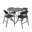 COSCO Premium 5-Piece Fabric Folding Chair & Classic 34"Vinyl Card Table Set, Black COSCO Premium 5-Piece Fabric Folding Chair & Classic 34"Vinyl Card Table Set, Black