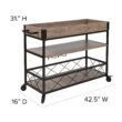 Flash Furniture Brown Metal Base with Wood Laminate Top Rolling Kitchen Cart (42.5-in x 16-in x 31-in)