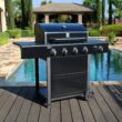 Kenmore Black 4-Burner Liquid Propane Gas Grill with 1 Side Burner