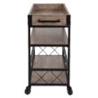 Flash Furniture Brown Metal Base with Wood Laminate Top Rolling Kitchen Cart (42.5-in x 16-in x 31-in)