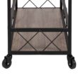 Flash Furniture Brown Metal Base with Wood Laminate Top Rolling Kitchen Cart (42.5-in x 16-in x 31-in)