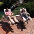 Sunnydaze Decor 2 Gray Metal Frame Chaise Lounge Chair(s) with Off-white Sling Seat