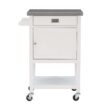 Linon White Wood Base with Stainless Steel Metal Top Rolling Kitchen Cart (25.5-in x 18-in x 36-in)