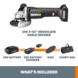 WORX 4.5-in 20-volt Max Sliding Switch Brushless Cordless Angle Grinder (Charger Included and 1-Batteries)