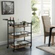 Furniture of America Black Metal Base with Wood Top Rolling Kitchen Cart (18.75-in x 35.63-in x 39.88-in) Furniture of America Black Metal Base with Wood Top Rolling Kitchen Cart (18.75-in x 35.63-in x 39.88-in)