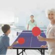 SalonMore Table Tennis Table for Small Spaces, Portable Table with Ping Pong Net, for Indoor and Outdoor Games